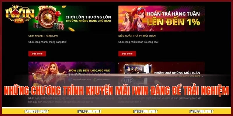 Danh sách các khuyến mãi IWIN hot nhất hiện nay