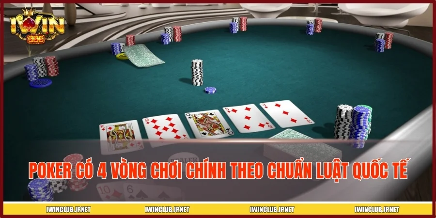 Poker có 4 vòng chơi chính theo chuẩn luật quốc tế